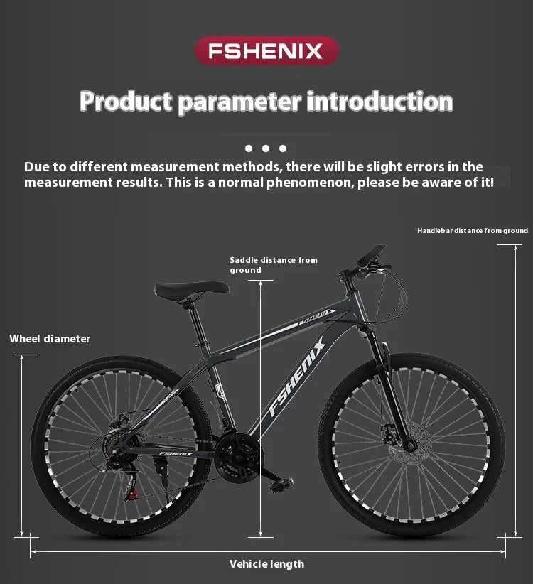 Adult wholesale mountain bikes, 24-inch and 26-inch, shock-absorbing, 21-speed off-road bikes, and college student bicycles