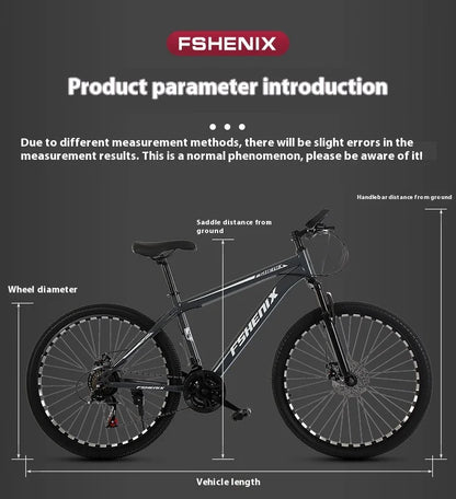 Adult wholesale mountain bikes, 24-inch and 26-inch, shock-absorbing, 21-speed off-road bikes, and college student bicycles