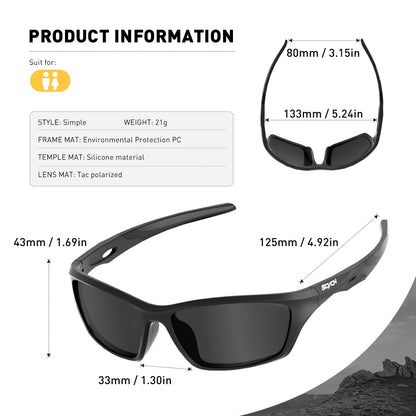 SCVCN Polarized Fishing Sunglasses Sports Sunglasses for Men and Women Men and Women Mountain Bicycle Riding Goggle Bike UV400