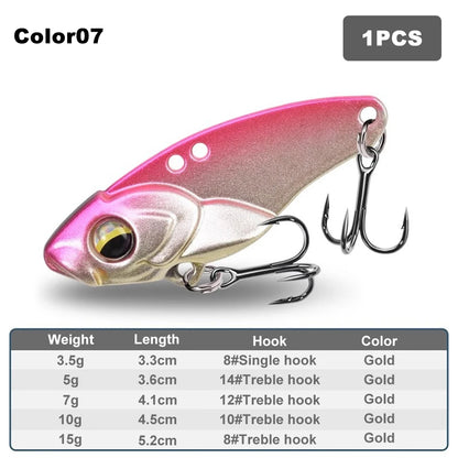 1PCS 3.5g/5g/7g/10g/15g VIB Fishing Lure Rattlesnake Iron Jig – Ultimate Long-Cast Hard Lure for Predatory Fish