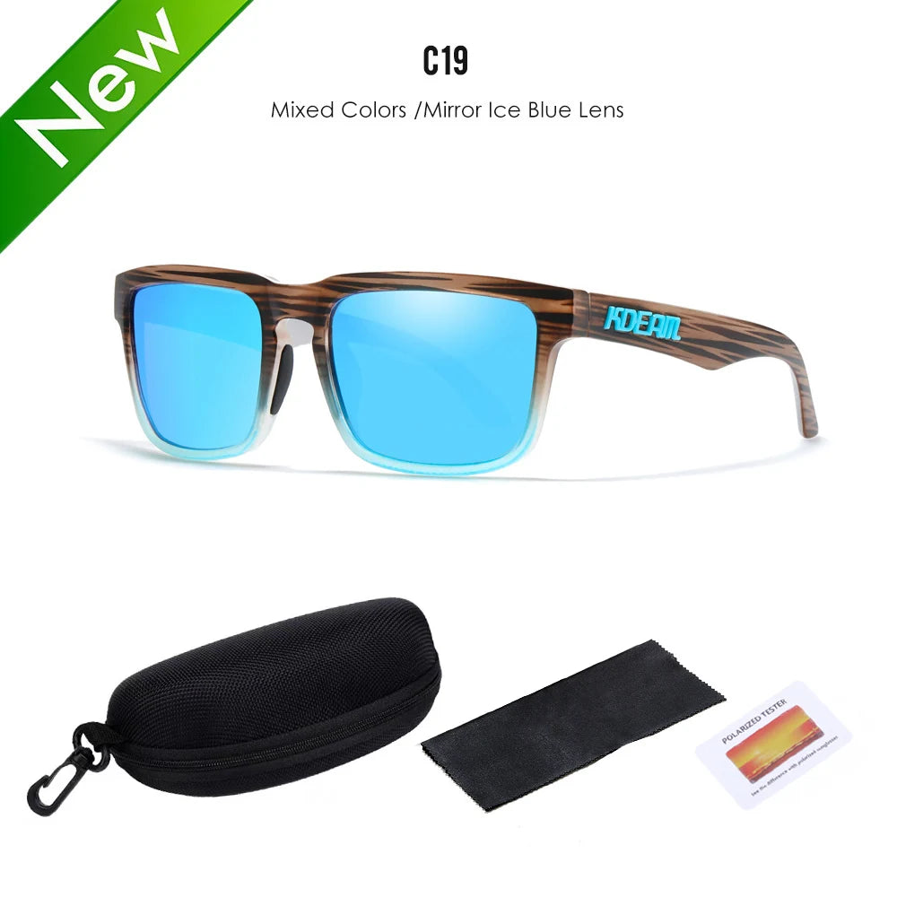 2025 Kdeam Polarized Sunglasses for Men Women Fashion Unisex Brand Trendy Outdoor Eyewear For Couple Mirror red lens