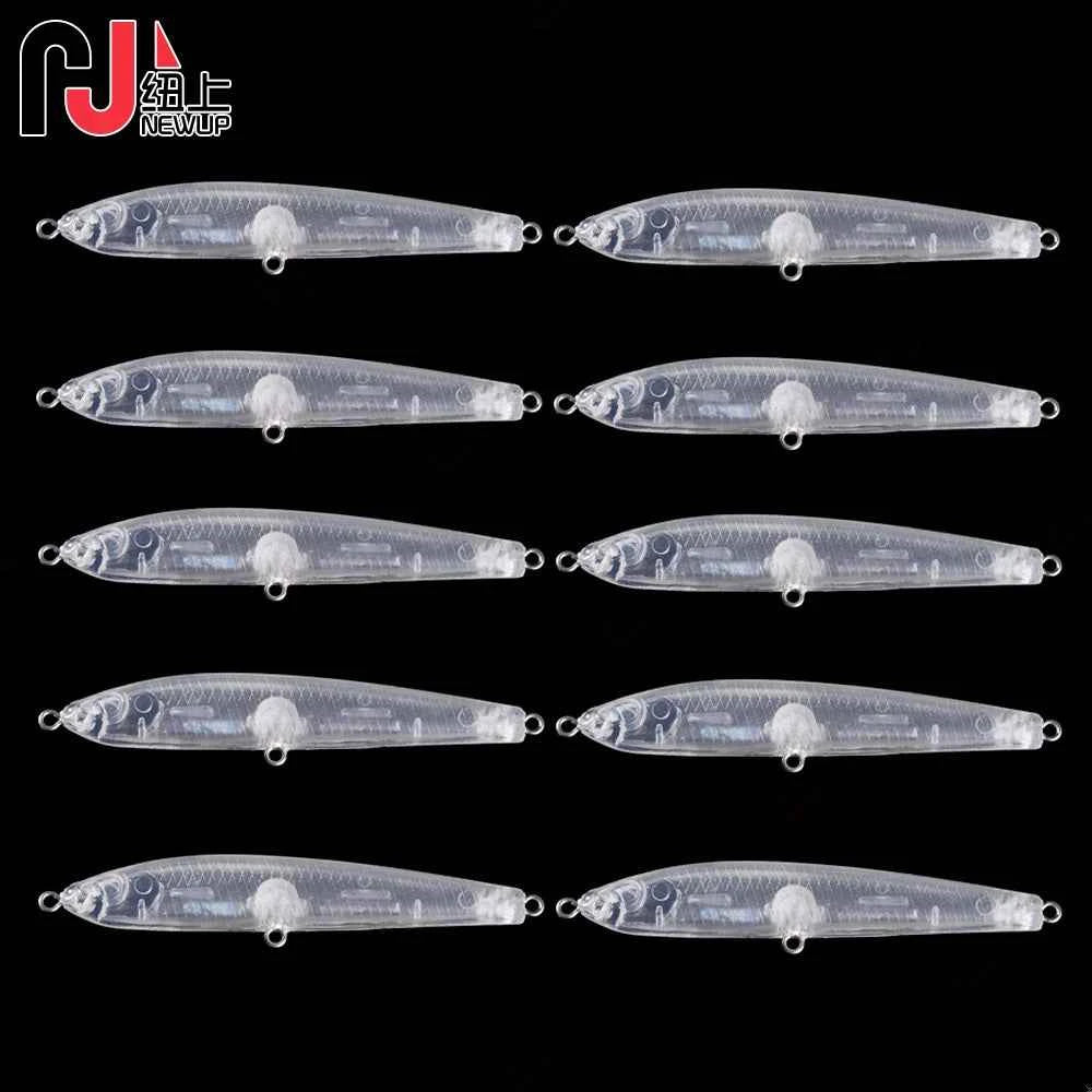 Unpainted Blank Pencil Bait – Sinking Hard Lure Blanks for Custom Painting, 7.5cm / 9g, 10 Pcs