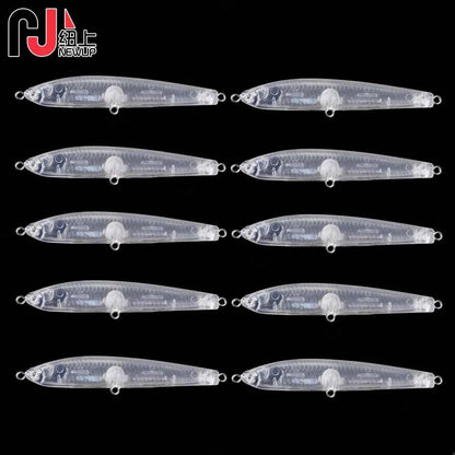 Unpainted Blank Pencil Bait – Sinking Hard Lure Blanks for Custom Painting, 7.5cm / 9g, 10 Pcs