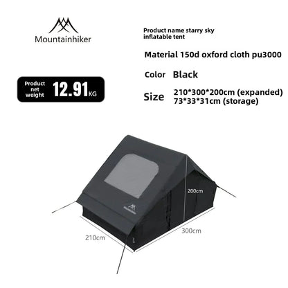 MOUNTAINHIKER Inflatable Camping Tent – 3-4 Person Starry Sky Design | 4-Season Windproof Family Tent