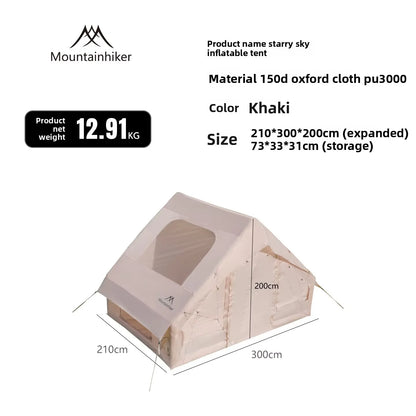 MOUNTAINHIKER Inflatable Camping Tent – 3-4 Person Starry Sky Design | 4-Season Windproof Family Tent