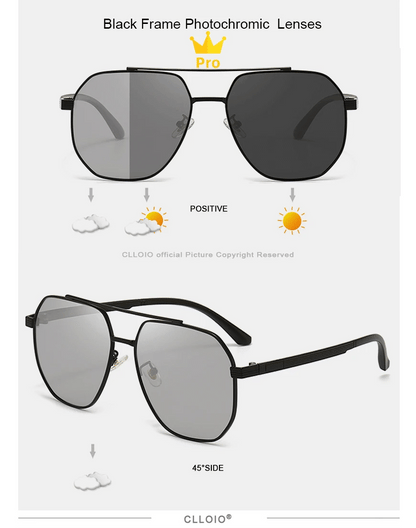CLLOIO Classic Photochromic Sunglasses Men Women Polarized Driving Shades Sun Glasses Travel Anti-glare Chameleon Glasses
