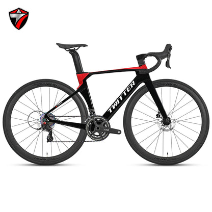 R5pro Carbon Fiber Road Bike 22/24 Speed Racing with Hydraulic Disc Brakes Available in 7 Sizes - 43.5/46/48/50/52/54/56