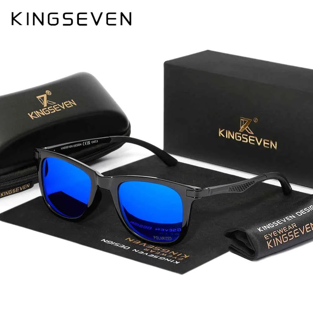 KINGSEVEN 7537 Polarized Sunglasses – Aluminium-Magnesium, Rectangle, UV400, Unisex
