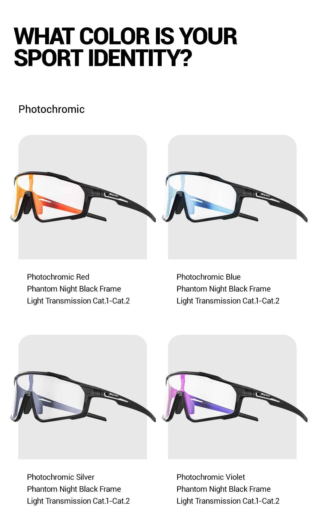 SCVCN Hiking Eyewear Photochromic Bike Cycling Sunglasses Men Outdoor Sports MTB UV400 Goggles Women Running Windproof Glasses