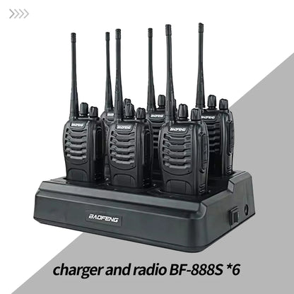 6Pack Baofeng 888S Walkie Talkie UHF Two Way Radio Long Range for Adult Radio Walkie Talkies Portable Transceiver For Handheld