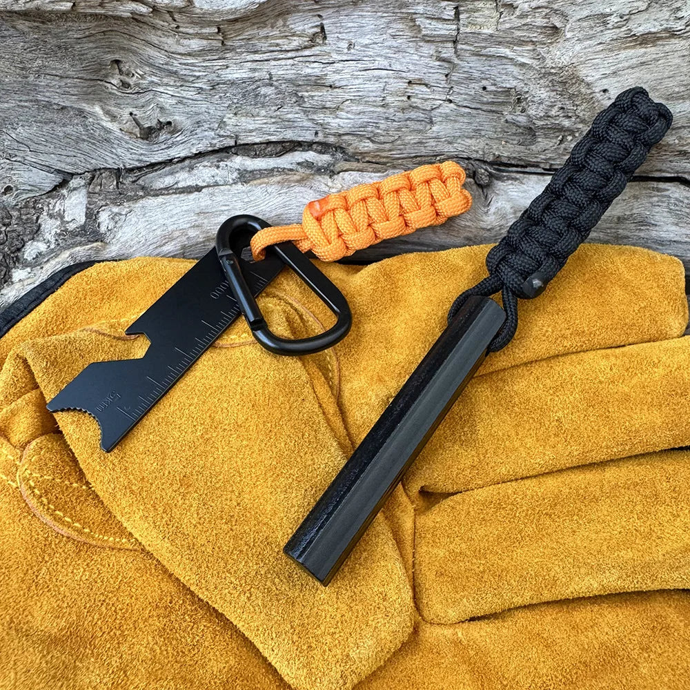 Bear Grylls Survival Fire Starter Magnesium Flint Rod, Portable Emergency Firesteel Kit Compass Whistle for Camping Hiking Tool