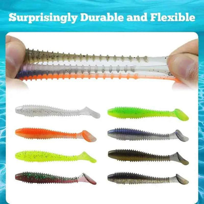 Soft Silicone Worm Fishing Lures with Jig Head Hooks | 15, 20 &amp; 40 Pack | Assorted Colors | Bass &amp; Finesse