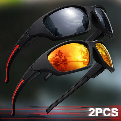 2pcs Advanced Cool Fantasy Polarized Surround Fashion Sunglasses,Men&