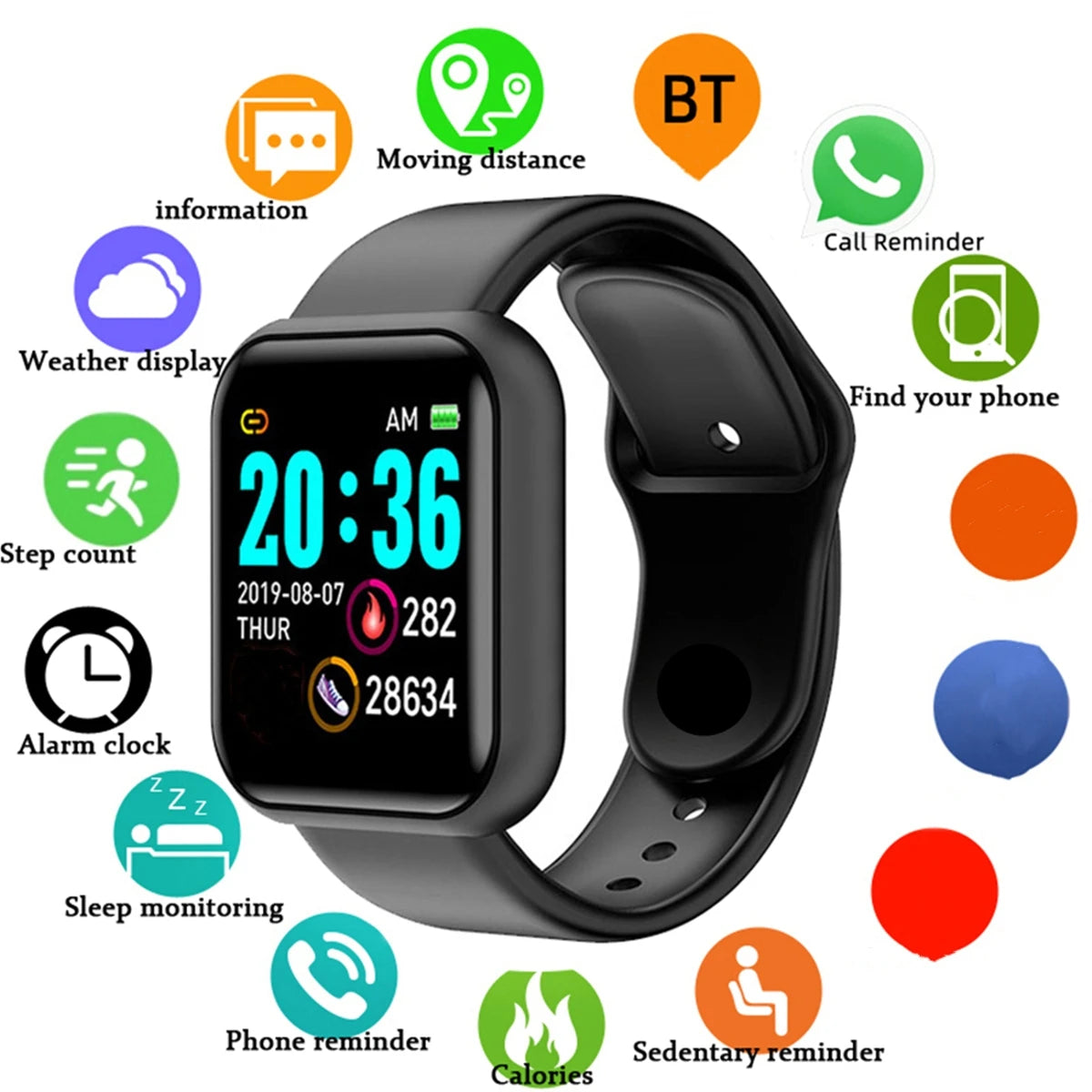 Fitness Smartwatch | Heart Rate, Sleep &amp; Activity Tracker | Android &amp; iOS