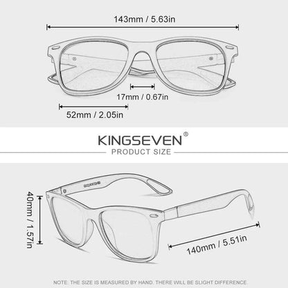 KINGSEVEN 7366 Polarized Sunglasses – Mirror, UV400, Square, Unisex