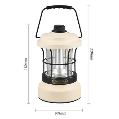 Retro Camping Lantern – USB Rechargeable Portable Tent Light for Camping &amp; Outdoor Use