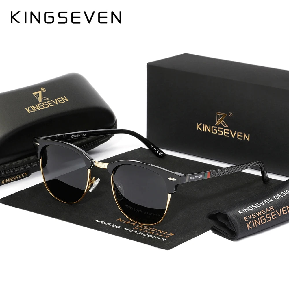 KINGSEVEN Trendy Round Polarized Sunglasses – UV400 for Men &amp; Women