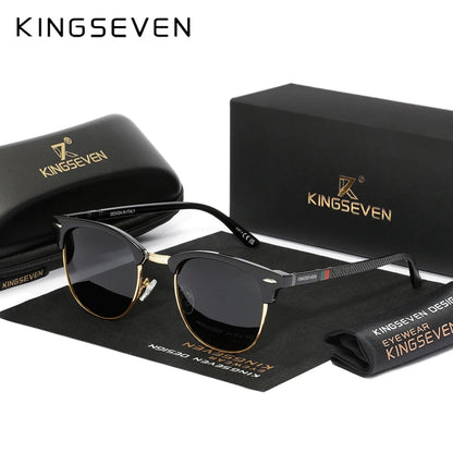 KINGSEVEN Trendy Round Polarized Sunglasses – UV400 for Men &amp; Women