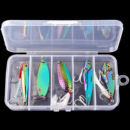 5pcs Metal VIB Wobbler Fishing Lure Set – 3g/10g/15g Sinking Hard Bait for Sea &amp; Freshwater Fishing