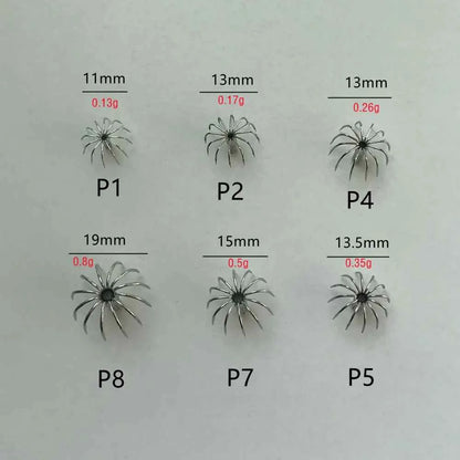 20-Piece Stainless Steel Squid &amp; Cuttlefish Hook Set – Umbrella P-Series (10 Sizes)