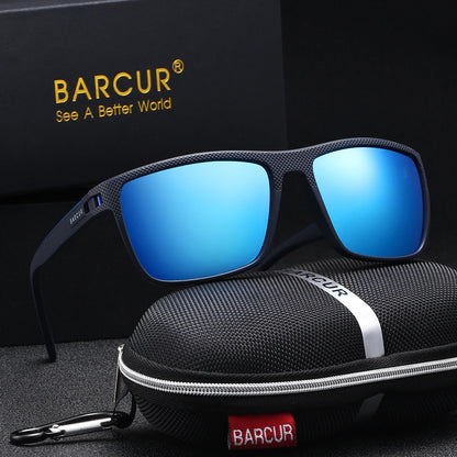 BARCUR Polarized Rectangle Sunglasses – UV400 Mirror Gradient Lens, TR-90 Frame, 9 Colors