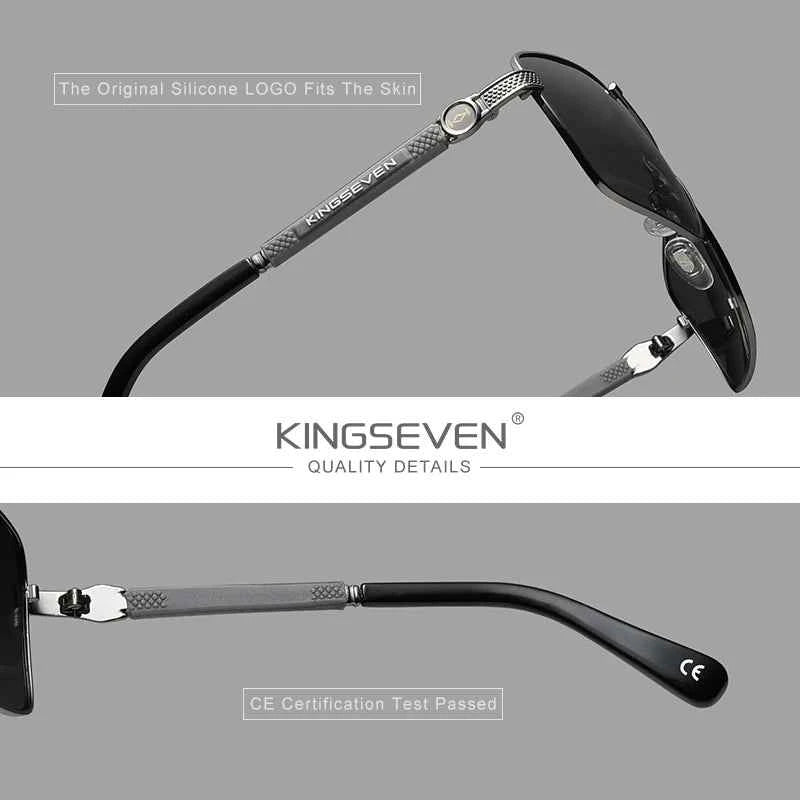 KINGSEVEN 7790 Polarized Square Sunglasses – Alloy Frame, UV400, Photochromic Options