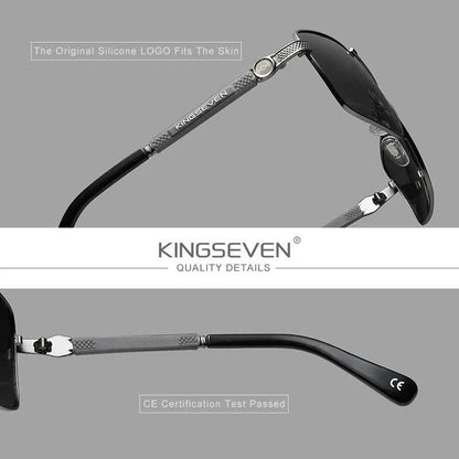 KINGSEVEN 7790 Polarized Square Sunglasses – Alloy Frame, UV400, Photochromic Options