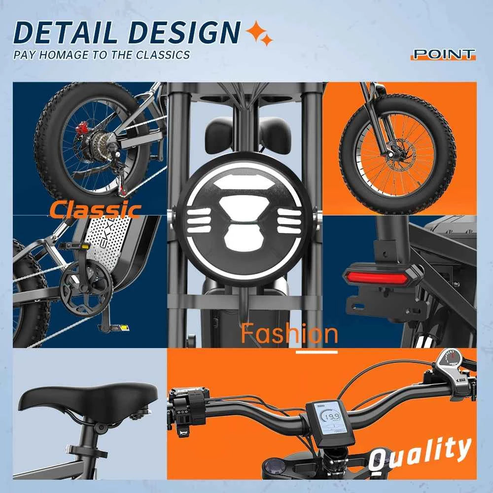 EKX X20 Electric Bicycle 48V 35AH Lithium Battery Adult Mountain Ebike 20 Inch Mountain Electric Men&
