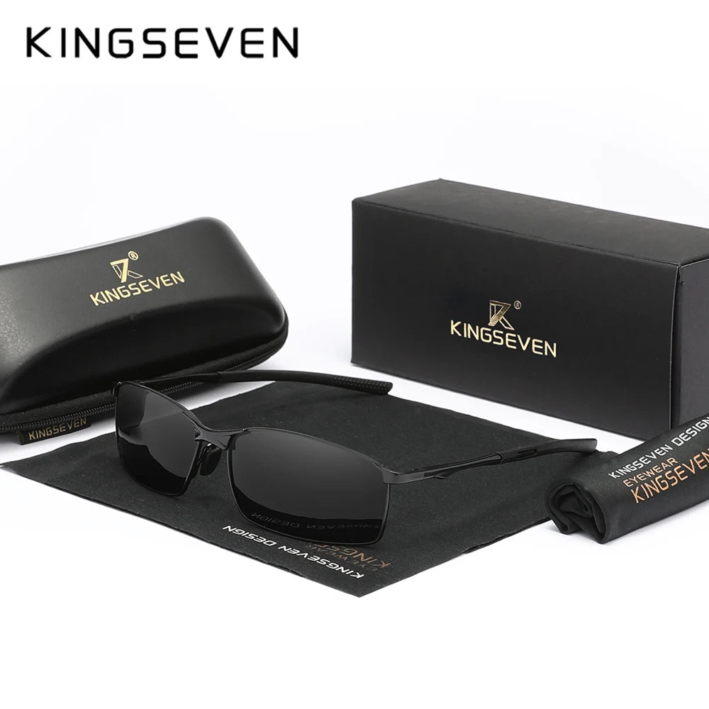 KINGSEVEN Fashion Alloy Frame Sunglasses – UV400 Polarized Rectangle