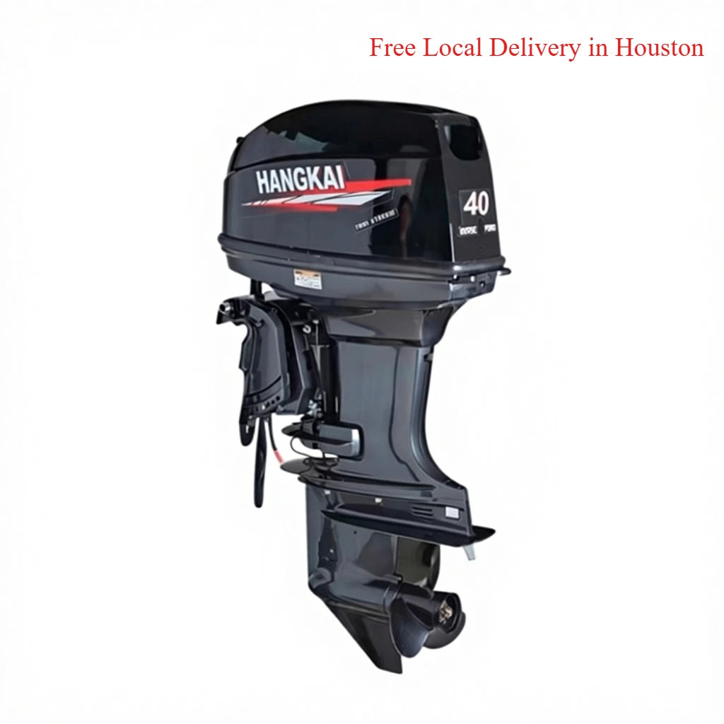 Hangkai 40HP Outboard Motor,2-Stroke Water Cooled Boat Engine,Marine Petrol Motor, for Inflatable Fishing Boat,Speed Boat,703cc