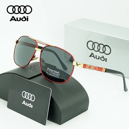 Audi Polarized Sunglasses – Unisex UV400 Anti-Glare Square Alloy Frame Sport &amp; Driving Shades