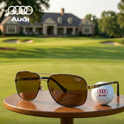 Audi Polarized Sunglasses – Unisex UV400 Anti-Glare Square Alloy Frame Sport &amp; Driving Shades