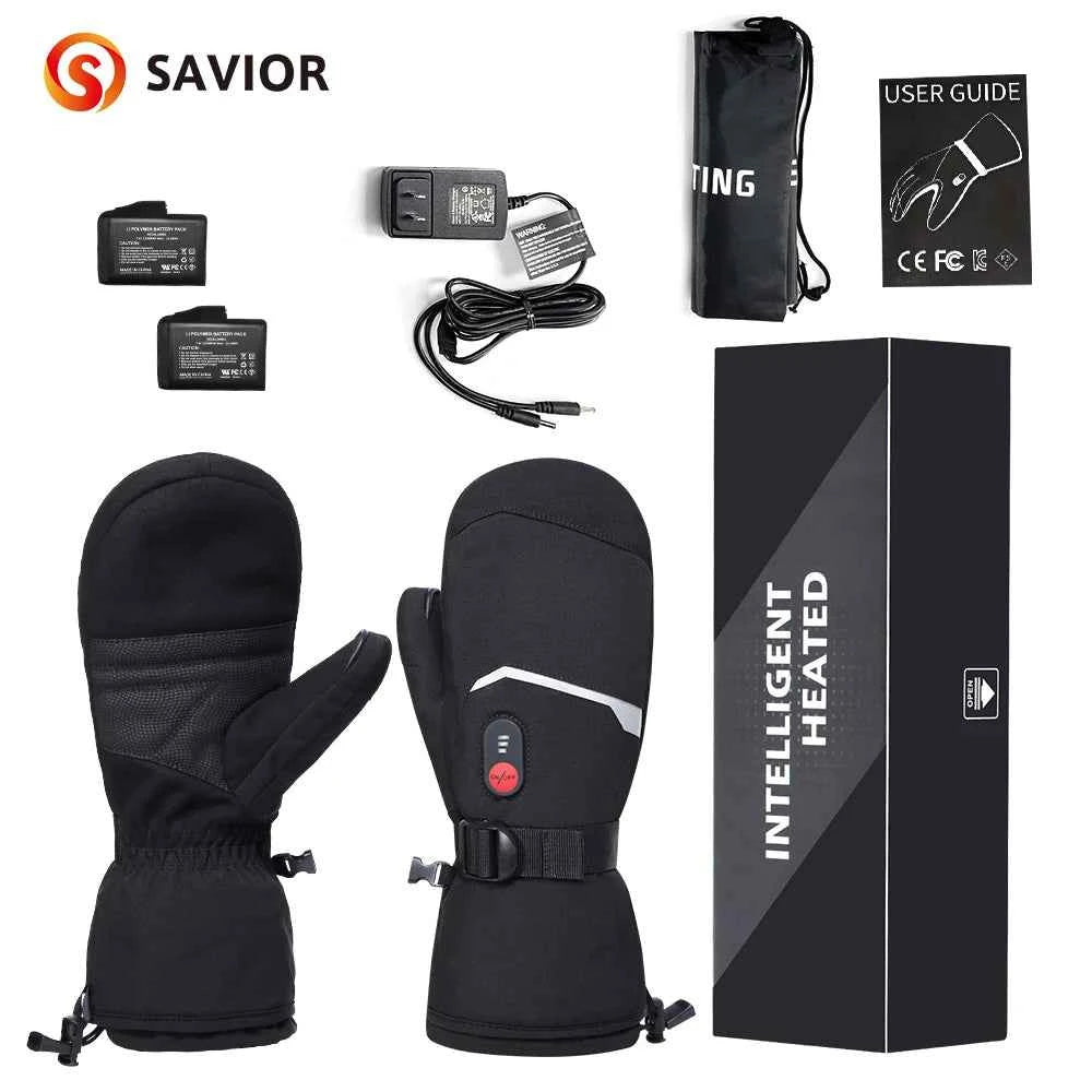 S66E Heated Gloves – Far-Infrared Electric Thermal Gloves, 3-Heat Settings, Touchscreen, Waterproof, XS–XXL