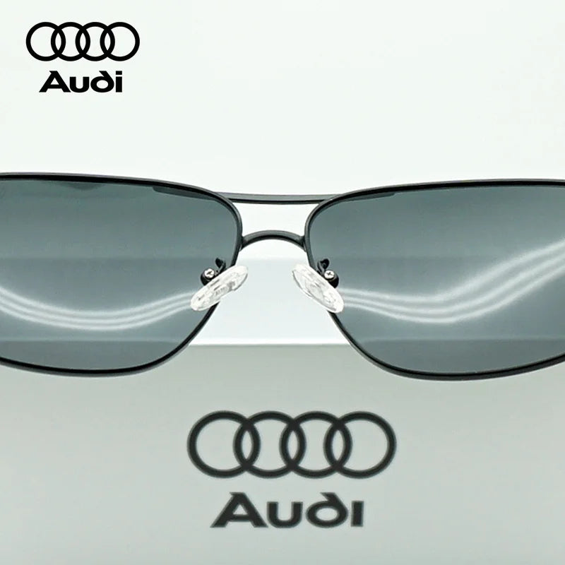 Audi Polarized Sunglasses – Unisex UV400 Square Aviator Alloy Frame Business &amp; Driving Shades