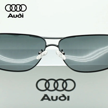 Audi Polarized Sunglasses – Unisex UV400 Square Aviator Alloy Frame Business &amp; Driving Shades
