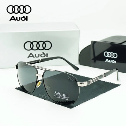Audi Polarized Sunglasses – Unisex UV400 Square Aviator Alloy Frame Business &amp; Driving Shades