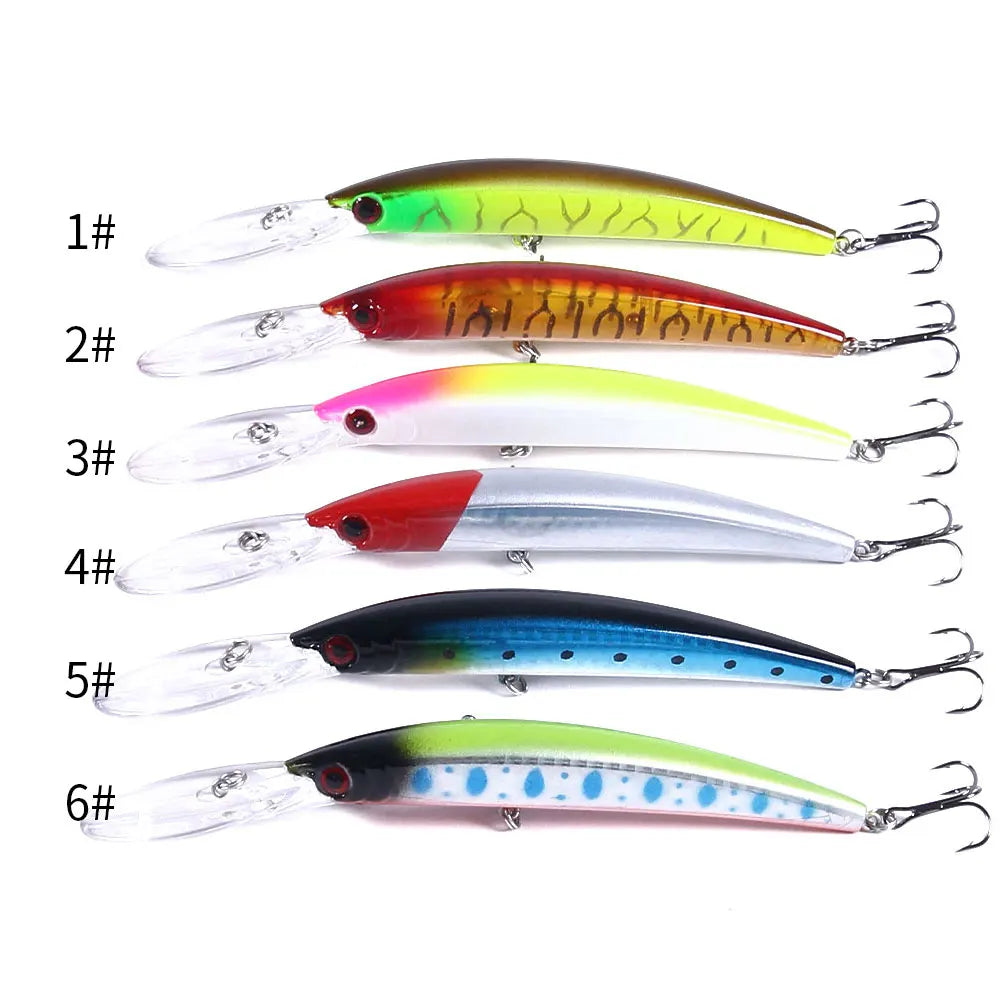 150mm 15g Deep Diving Jerkbait Minnow Fishing Lure – Hard Bait Wobbler with Rattle for Bass &amp; Pike