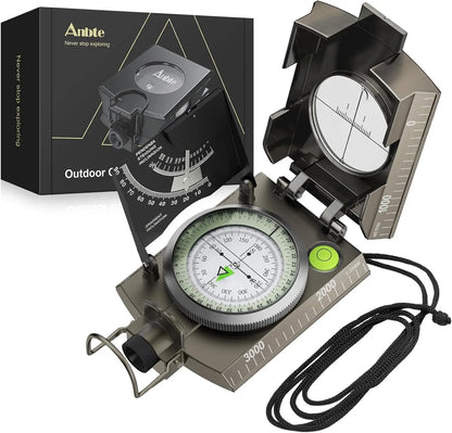 IP65 Waterproof Metal Compass with Clinometer – Precision Navigation for Camping, Hunting &amp; Hiking