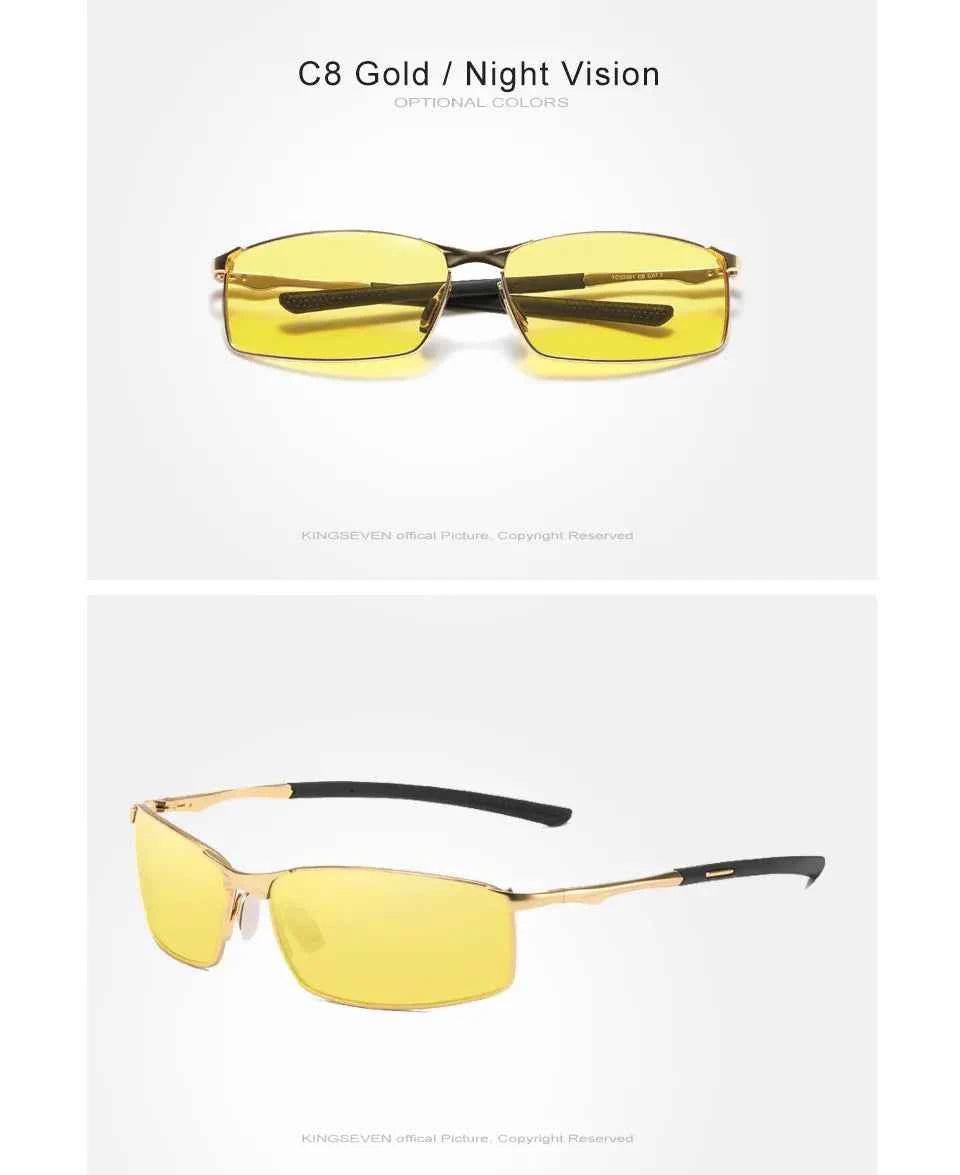 KINGSEVEN Fashion Alloy Frame Sunglasses – UV400 Polarized Rectangle