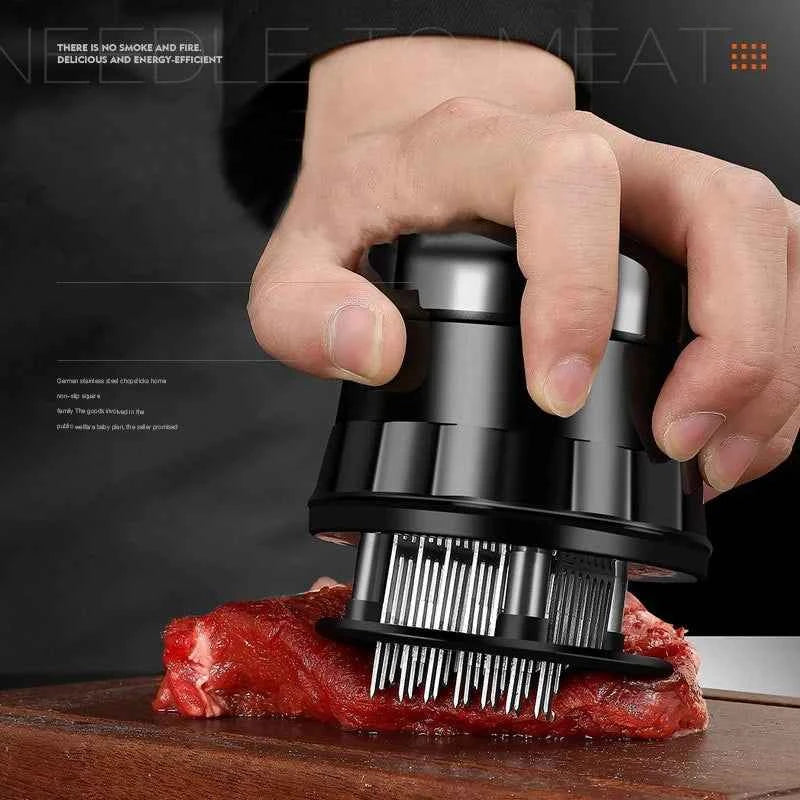 56-Blade Needle Meat Tenderizer – Stainless Steel, Dishwasher Safe | Reduces Cook Time by 40%