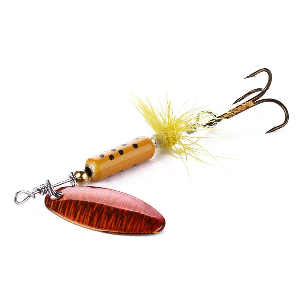 Metal VIB Lures 1PCS 3.5g Feather Sequins Wobbler Vibrations Spoon Fishing Bait Bass Artificial Hard Bait Cicada Fishing Tackle