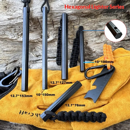 Bear Grylls Survival Fire Starter Magnesium Flint Rod, Portable Emergency Firesteel Kit Compass Whistle for Camping Hiking Tool