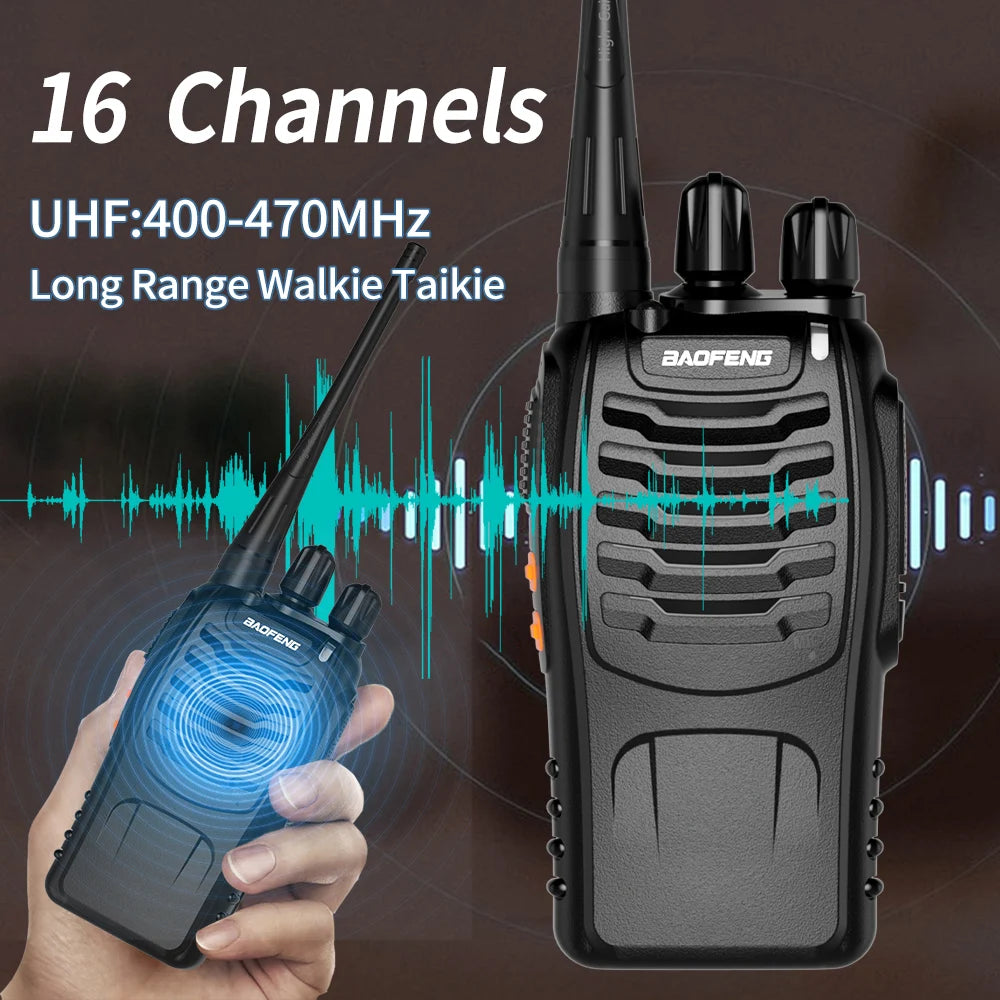 6Pack Baofeng 888S Walkie Talkie UHF Two Way Radio Long Range for Adult Radio Walkie Talkies Portable Transceiver For Handheld
