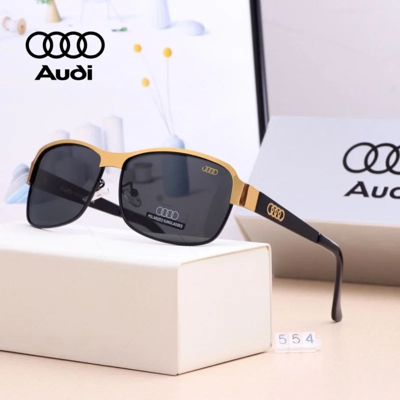 Audi Polarized Sunglasses – Unisex UV400 Anti-Glare Square Alloy Frame Sport &amp; Driving Shades