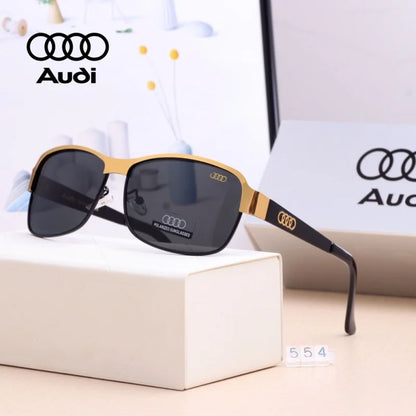 Audi Polarized Sunglasses – Unisex UV400 Anti-Glare Square Alloy Frame Sport &amp; Driving Shades