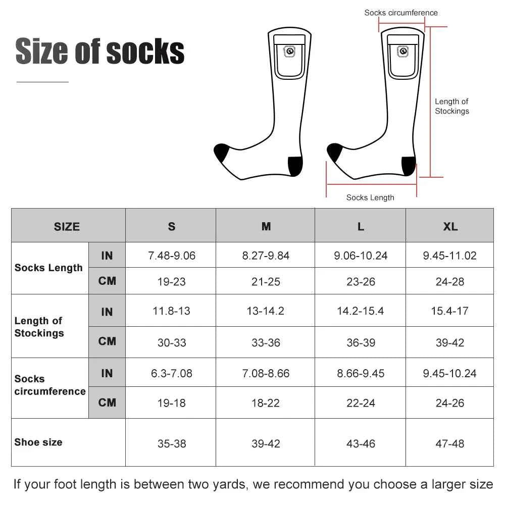Savior Heat SS04R Heated Socks – Far-Infrared Electric Thermal, 3-Heat Settings, 7.4V Rechargeable, Unisex S–XL