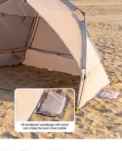 Sonuto Outdoor 3-4P One-Touch Camping Tent Quick Automatic Opening Beach Fishing Tent
