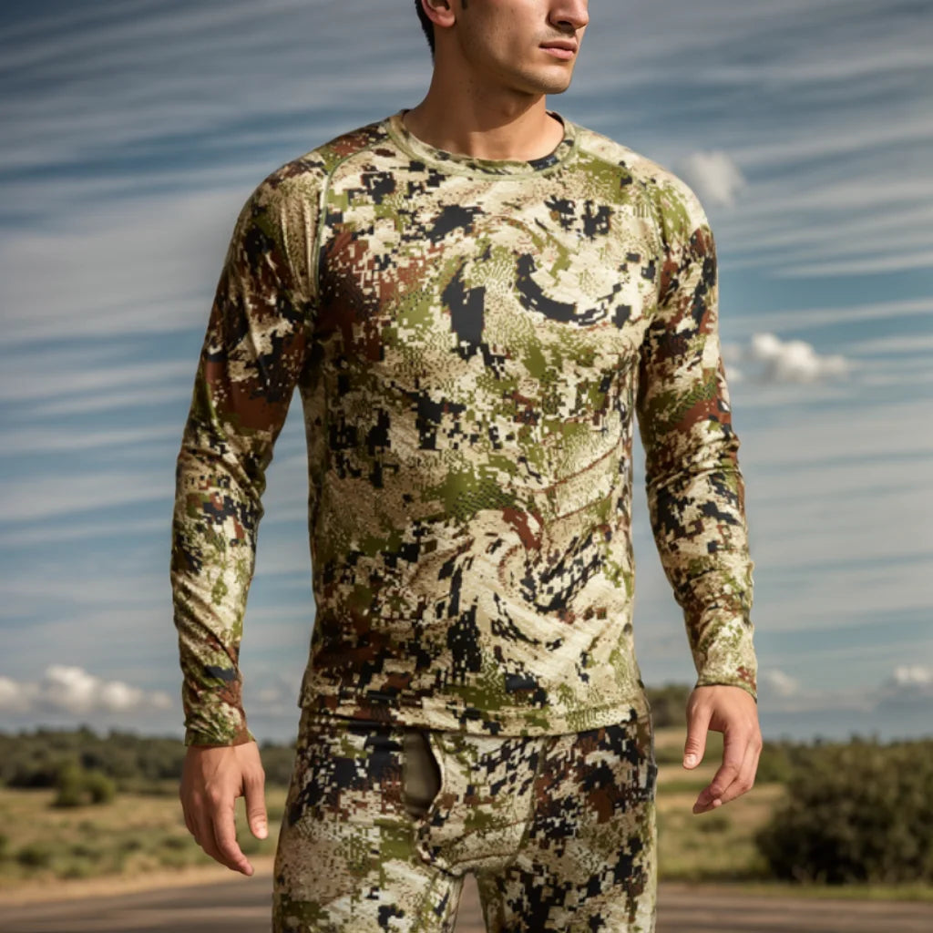 Long Sleeve Hunting Fishing Pullover, Polyester Camouflage, Anti-bacterial, Quick Dry, Sweat, High-grade, Autumn