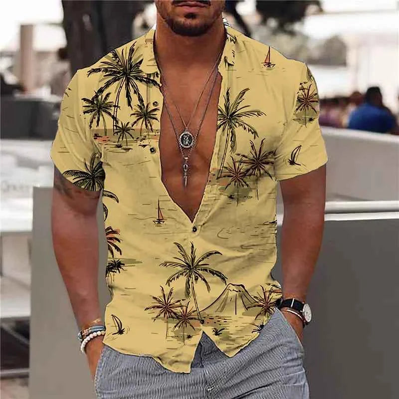 2024 Coconut Tree Shirts For Men 3d Printed Men&