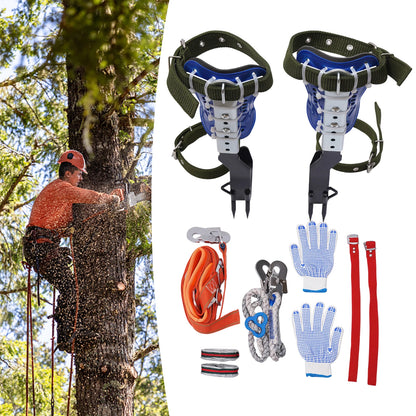 Professional Tree Climbing Spikes Kit 330lb Capacity Steel Spurs with Adjustable Straps &amp; Safety Gear for Arborists &amp; Hunters